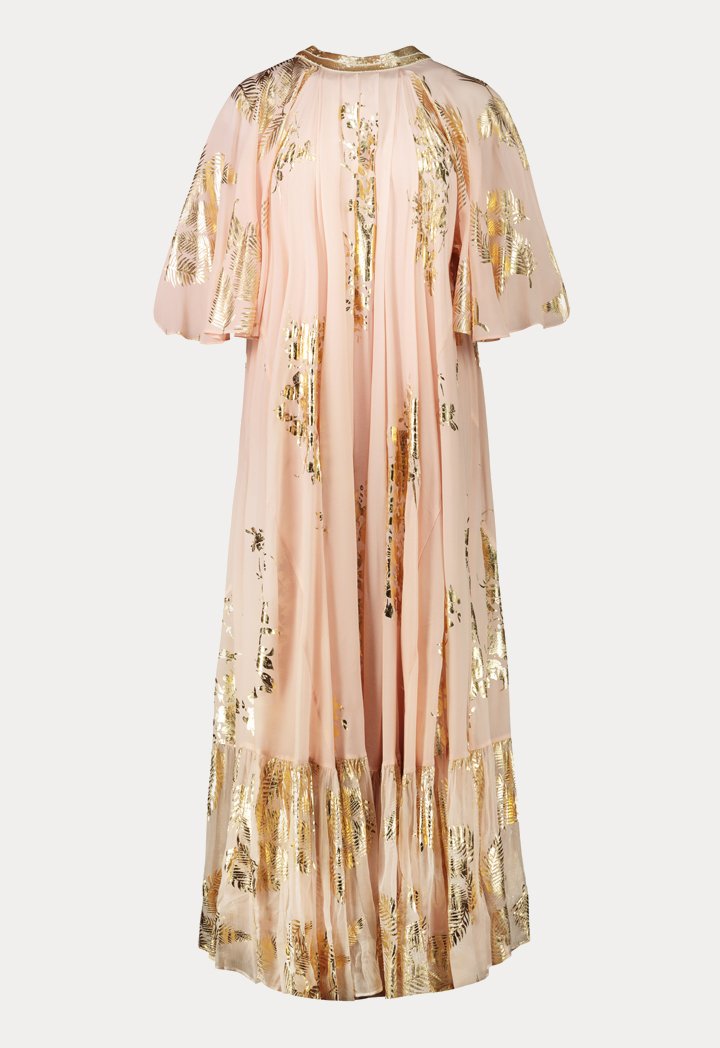 Choice Embellished High Neck Printed Dress Blush - Wardrobe Fashion