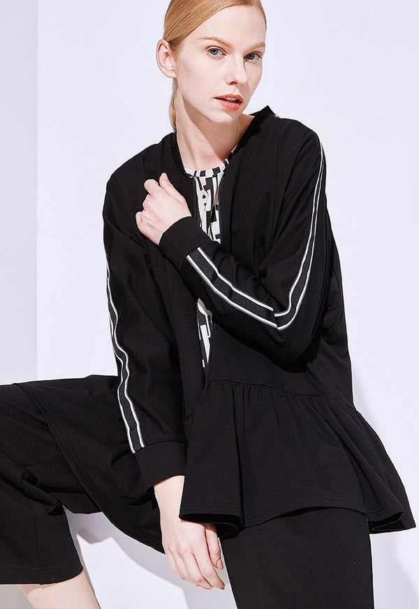 Choice Ruffle Hem Jacket Black