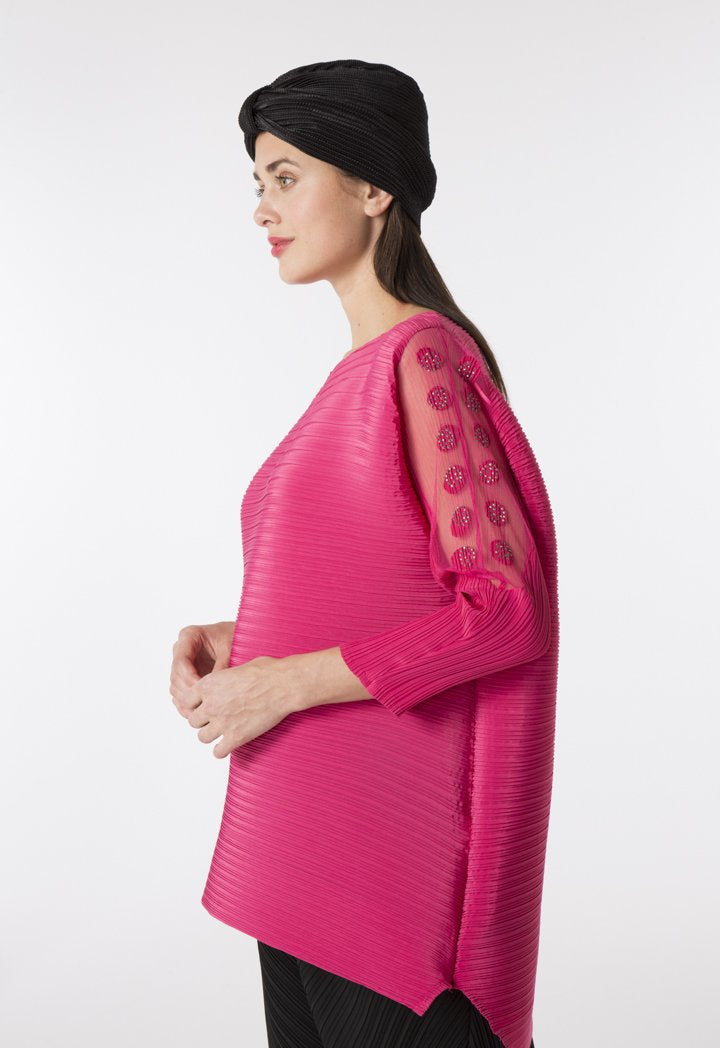 Choice Micro Pleated Blouse Fuchsia