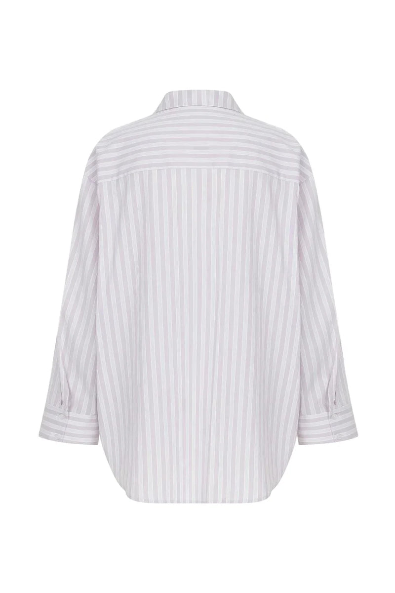 Roman Striped Long Sleeves Shirt Lilac