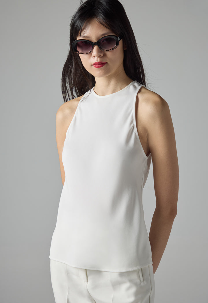 Choice Sleeveless Basic Top Off White