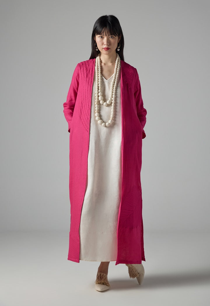 Choice Solid Long Sleeve Maxi Abaya - Ramadan Style Fuchsia