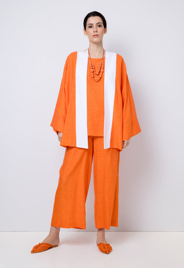 Choice Two-Toned Kimono Outerwear Orange