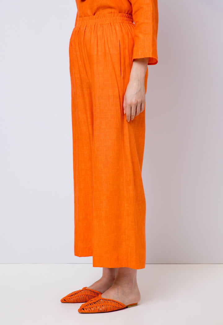 Choice Solid High Waist Trousers Orange