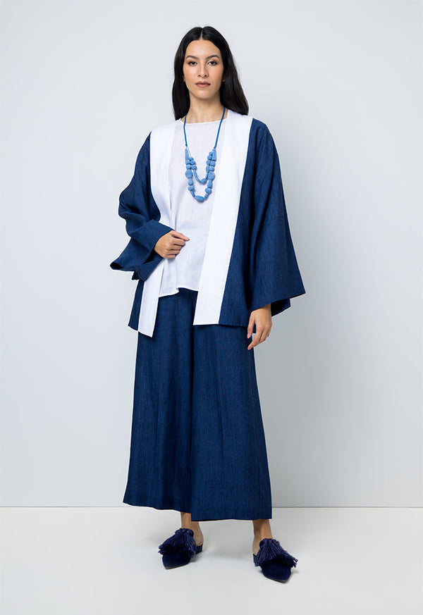 Choice Two-Toned Kimono Outerwear Blue