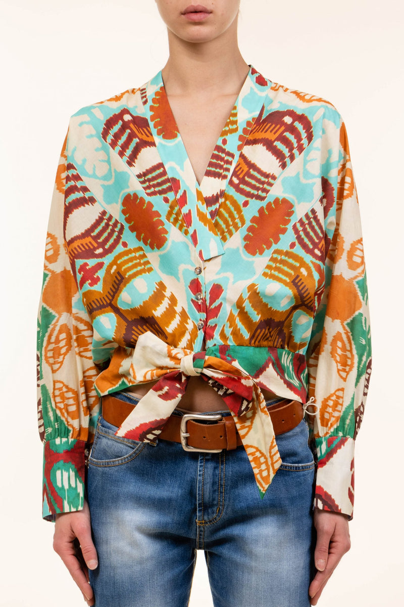 Souvenir Multicolor Self Tie Kimono Shirt Multicolor