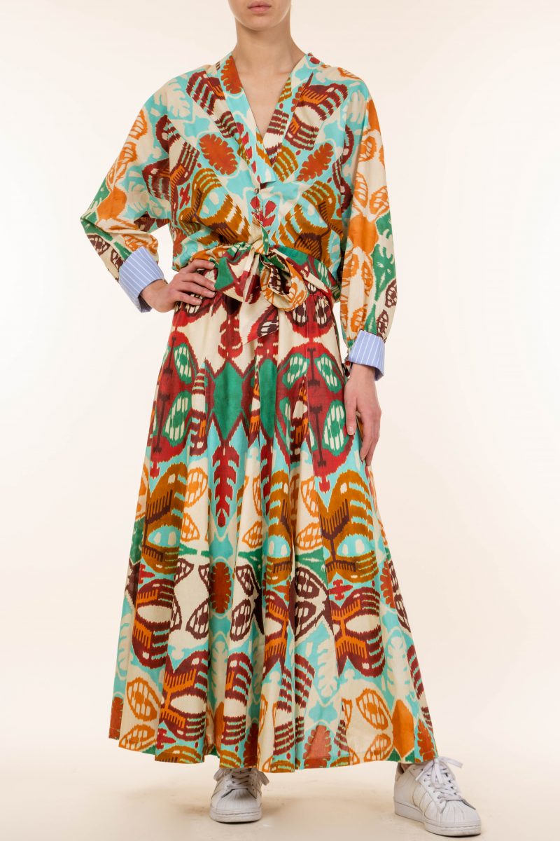 Souvenir Multicolor Self Tie Kimono Shirt Multicolor