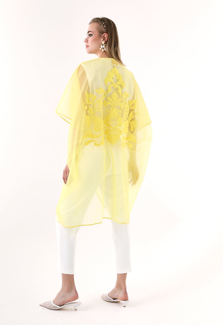 Choice Organza Kimono Jacket Yellow