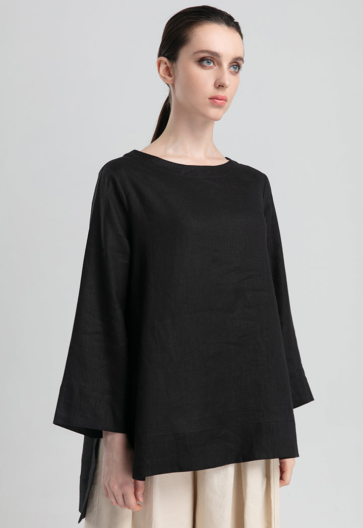 Choice High Low Black Blouse Black