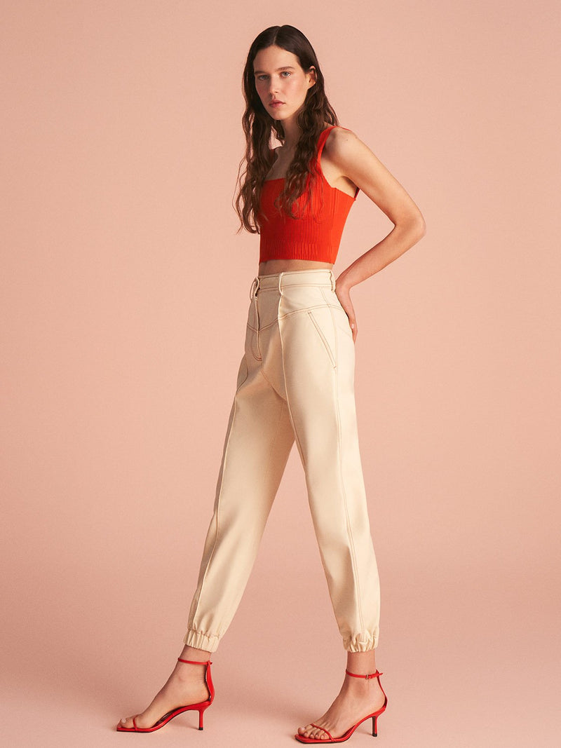 Nocturne High Waist Trousers Yellow