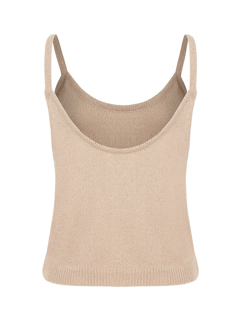 Nocturne 
Strappy Knitwear Blouse Beige