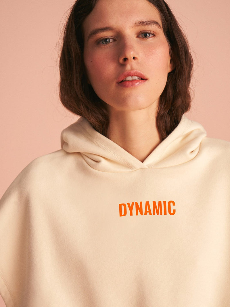 Nocturne Hooded Crop Sweatshirt Yellow