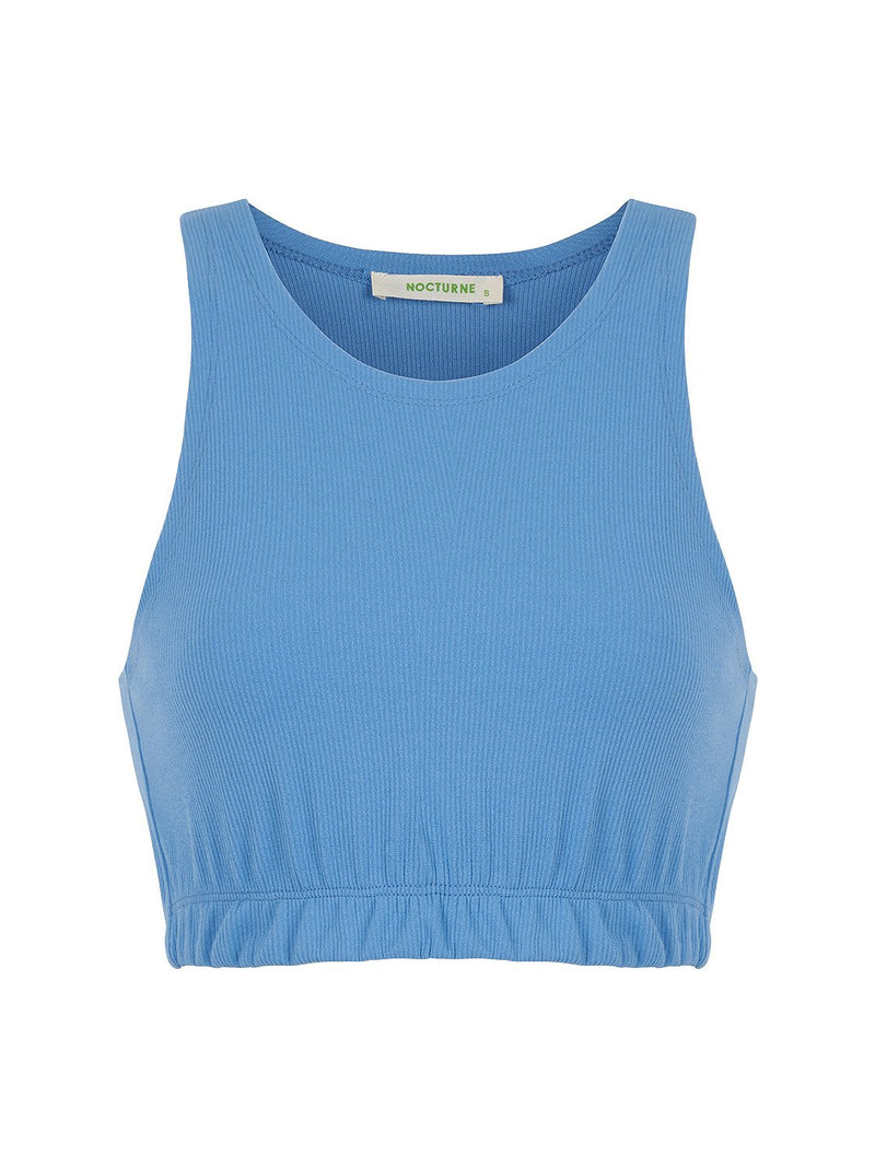 Nocturne 
Round Neck Crop Top Blue