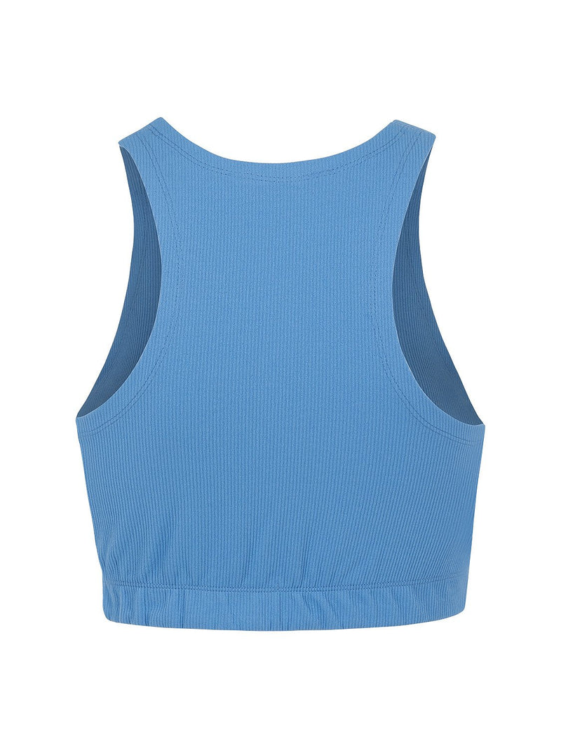 Nocturne 
Round Neck Crop Top Blue