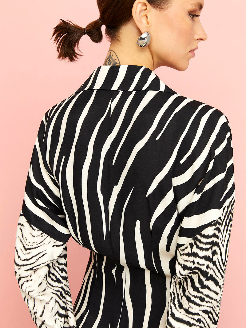 Nocturne Zebra Print Shirt Dress Varyant