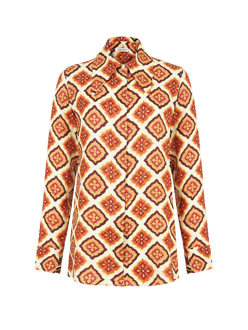 Nocturne Oversize Patterned Shirt Varyant