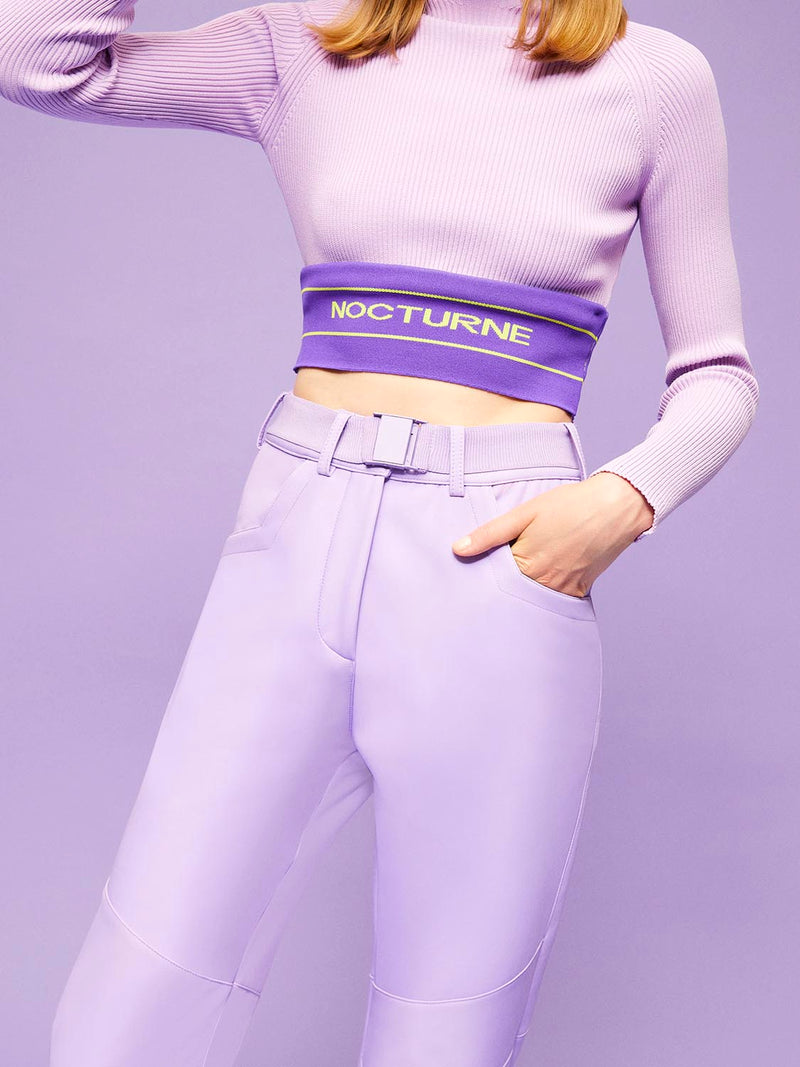 Nocturne Belted High-Waisted Trousers Violet