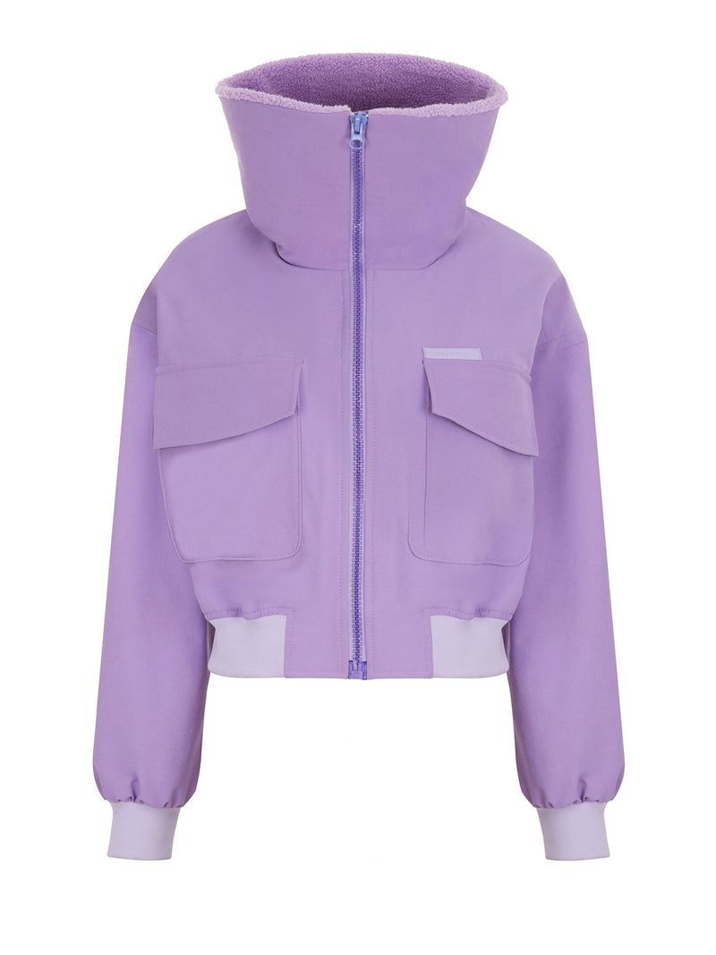 Nocturne High Collar Cropped Jacket Violet