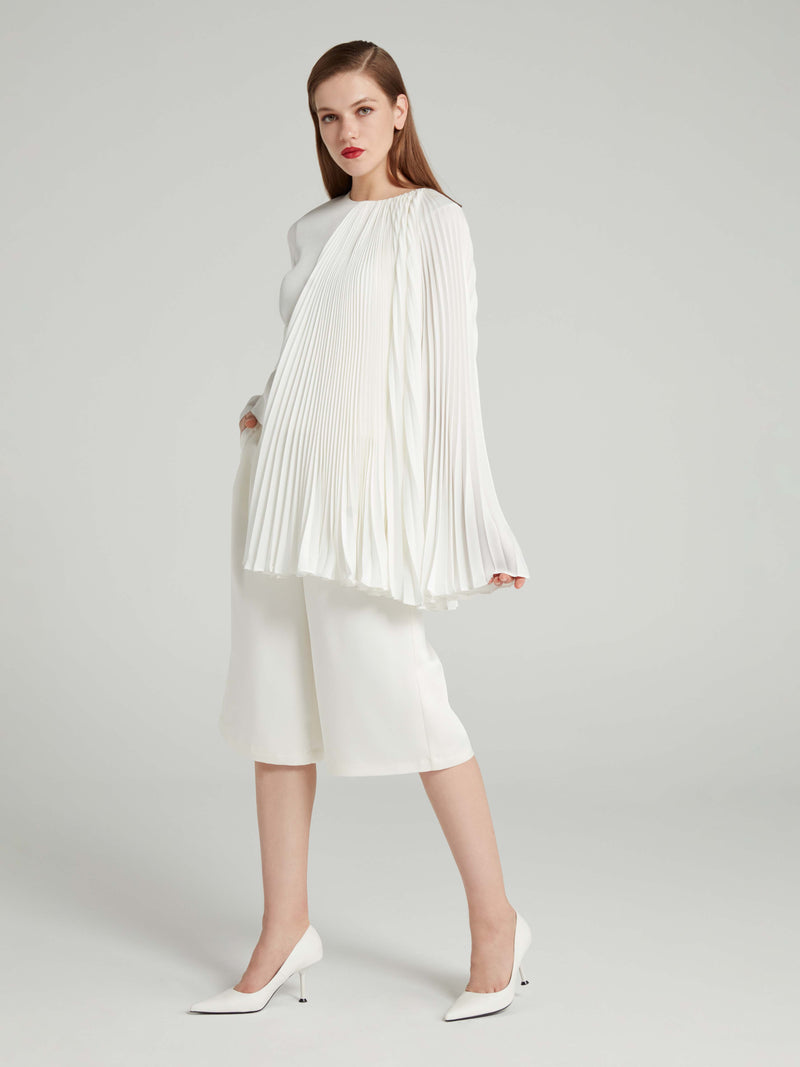 Choice Asymmetrical Sleeve Blouse Off White