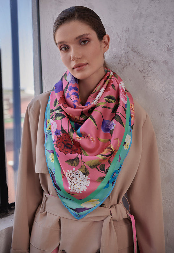 Choice Big Floral Printed Scarf Multicolor