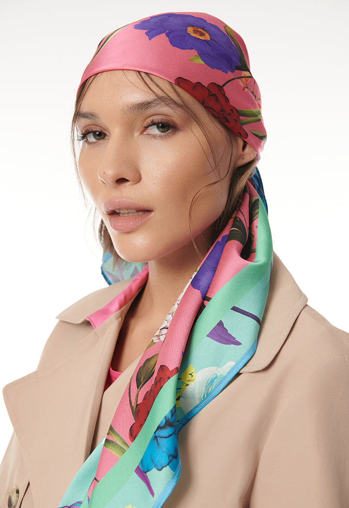 Choice Big Floral Printed Scarf Multicolor