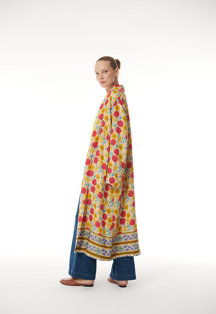 Choice All Over Multi Floral Printed Abaya Print