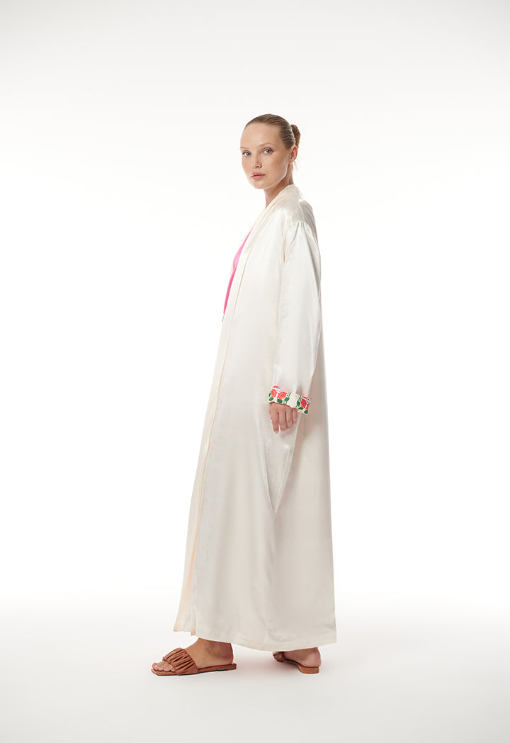 Choice Maxi Abaya With Printed Inner Lining Cream