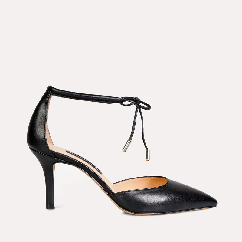 Neslihan Canpolat Leather Lace Up Stiletto Black