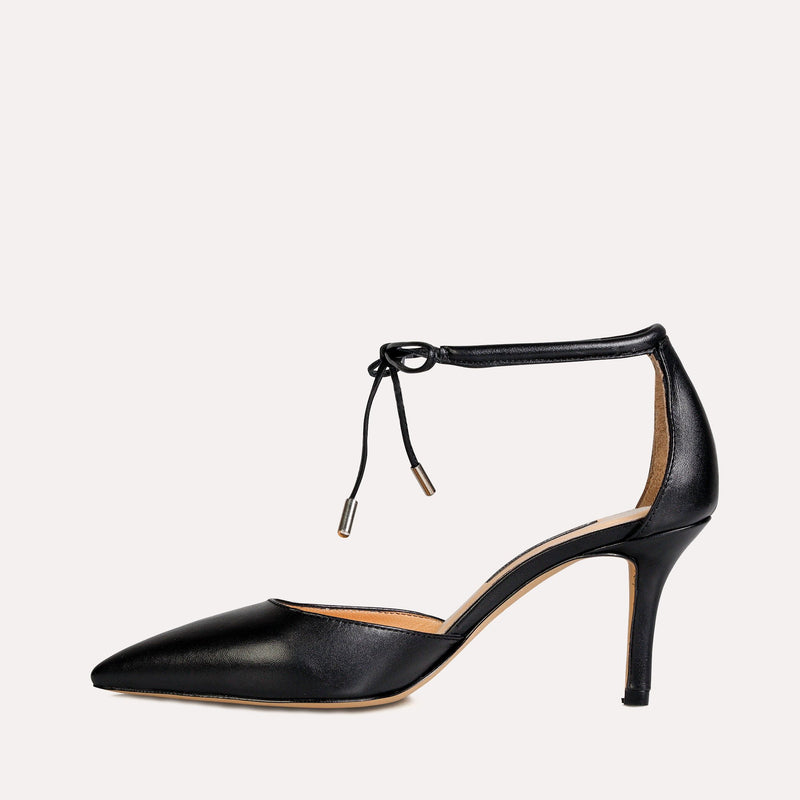 Neslihan Canpolat Leather Lace Up Stiletto Black