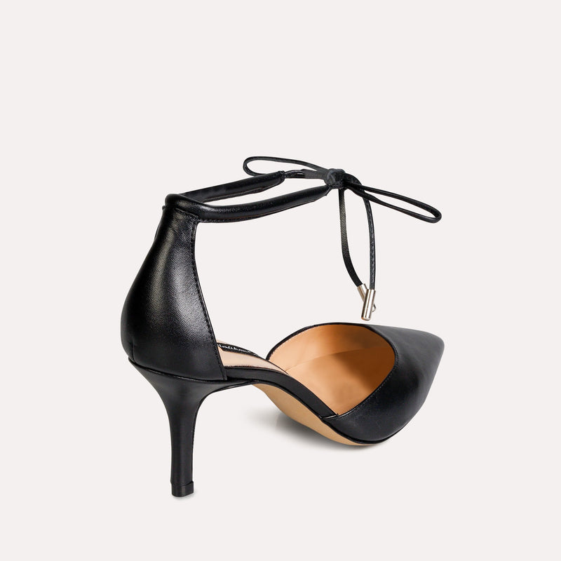 Neslihan Canpolat Leather Lace Up Stiletto Black