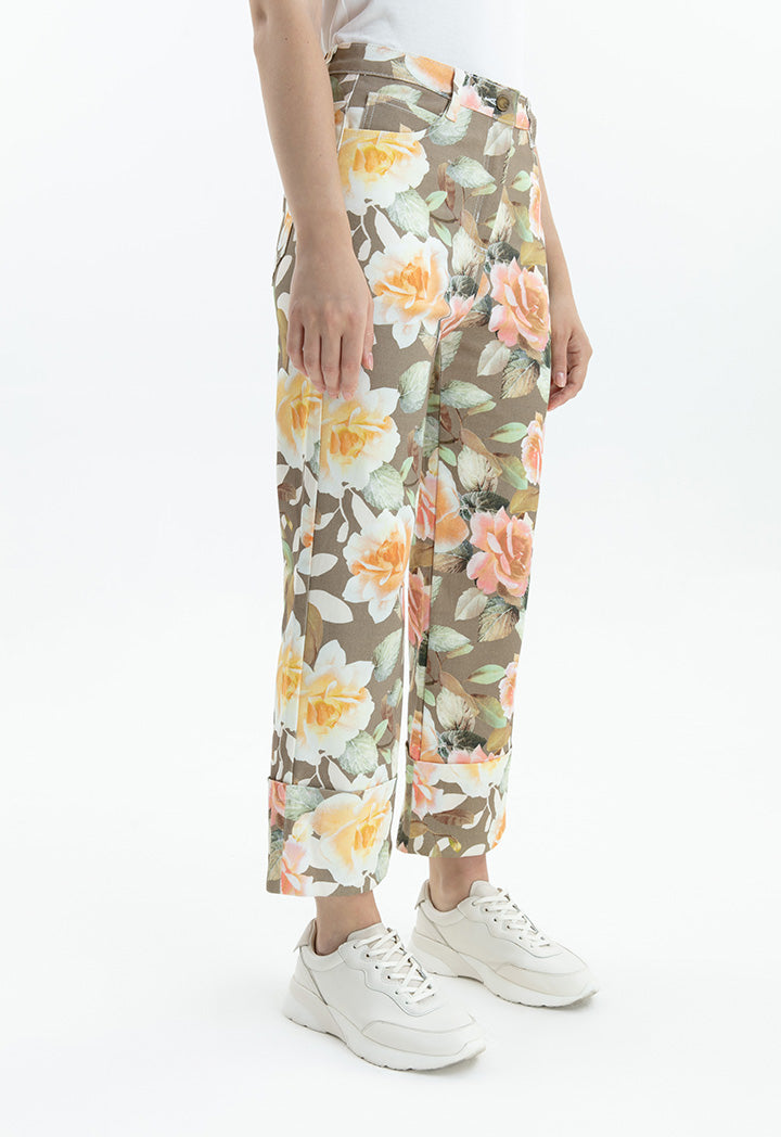 Choice Floral Denim Trouser Multi Color