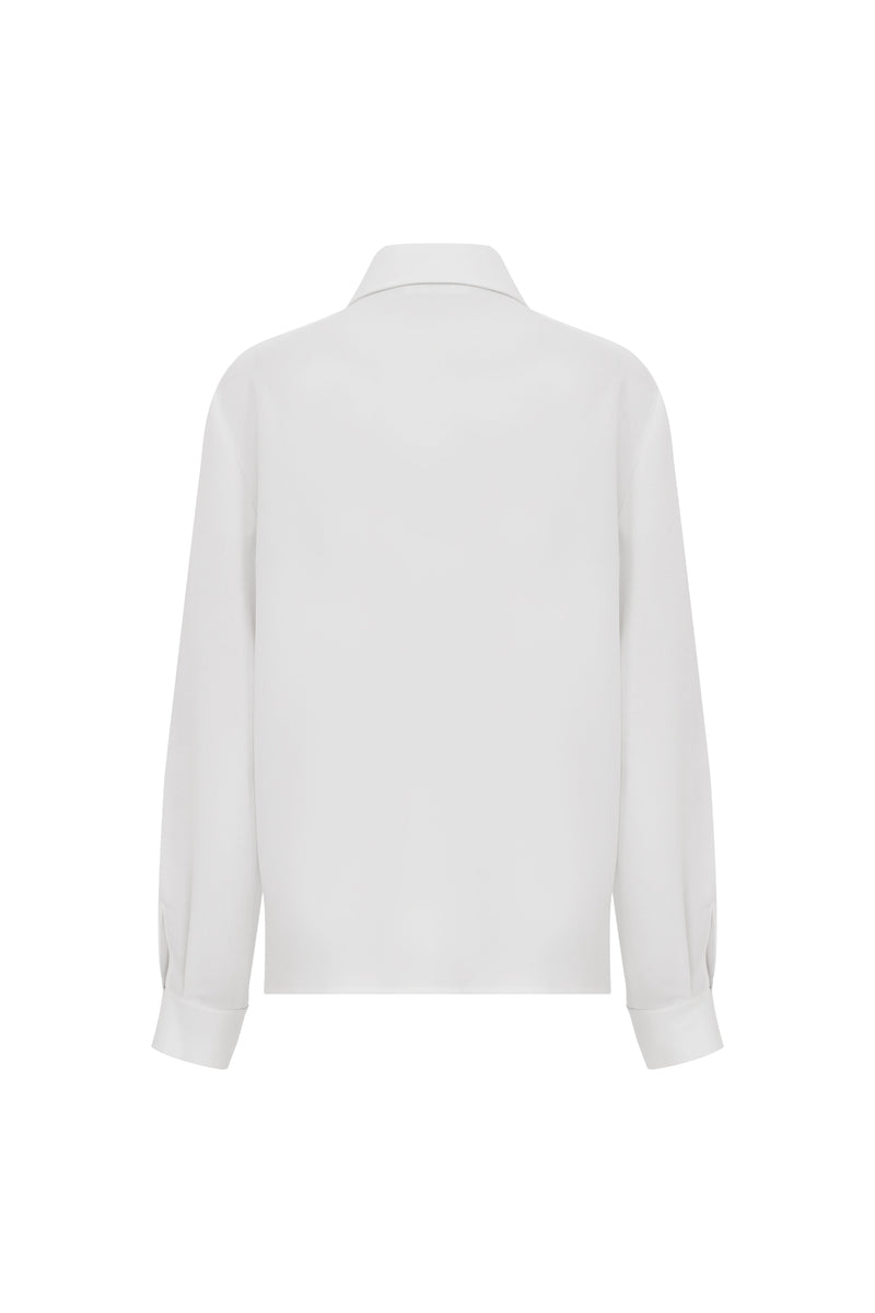 Roman Solid Long Sleeve Shirt Ecru